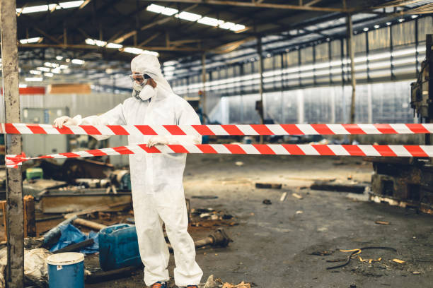 Professional Biohazard Cleanup technician working in Rio Vista, TX